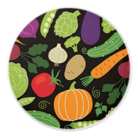 黒い背景の食糧 セラミックノブ (正面)