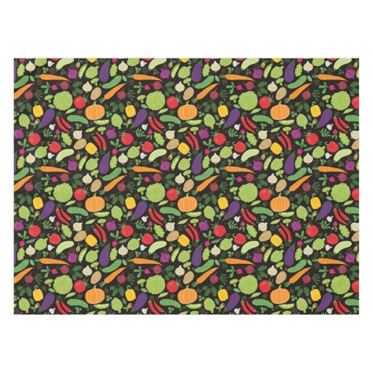 黒い背景の食糧 テーブルクロス (正面(横))