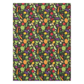 黒い背景の食糧 テーブルクロス (正面)