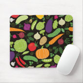 黒い背景の食糧 マウスパッド (マウス)