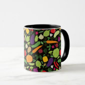 黒い背景の食糧 マグカップ (正面右)