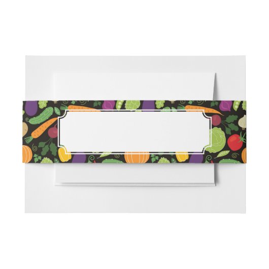 黒い背景の食糧 招待状ベリーバンド (正面例)