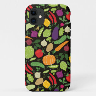 黒い背景の食糧 iPhone 11 ケース