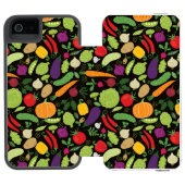 黒い背景の食糧 INCIPIO iPhoneウォレットケース (フォリオ Open)