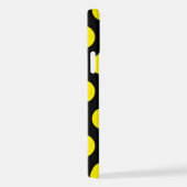 黒い背景の黄色の円 iPhoneケース (右側面)