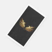 黒い背景の黄金の天使の翼 (コーナー)