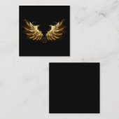 黒い背景の黄金の天使の翼 エンクロージャーカード (正面/裏面)
