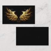 黒い背景の黄金の天使の翼 エンクロージャーカード (正面/裏面)