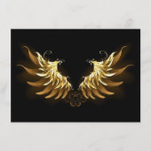 黒い背景の黄金の天使の翼 エンクロージャーカード (正面)