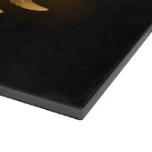 黒い背景の黄金の天使の翼 カッティングボード (角)