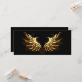 黒い背景の黄金の天使の翼 カード (正面/裏面インサイチュ)