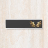 黒い背景の黄金の天使の翼 サインプレート (正面)