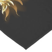 黒い背景の黄金の天使の翼 ショートテーブルランナー (コーナー)