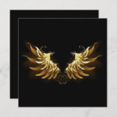 黒い背景の黄金の天使の翼 シーズンカード (正面/裏面)
