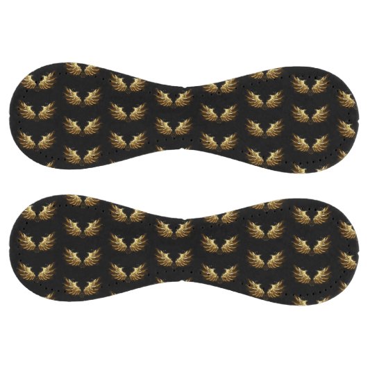 黒い背景の黄金の天使の翼 ソフトボール (パネル)