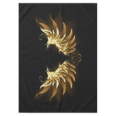 黒い背景の黄金の天使の翼 テーブルクロス (正面)