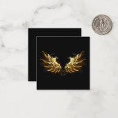 黒い背景の黄金の天使の翼 ノートカード (正面/裏面インサイチュ)