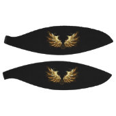 黒い背景の黄金の天使の翼 バスケットボール (パネル)