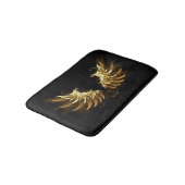 黒い背景の黄金の天使の翼 バスマット (アングル)