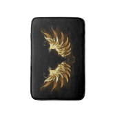 黒い背景の黄金の天使の翼 バスマット (正面縦)