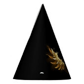 黒い背景の黄金の天使の翼 パーティーハット (左)