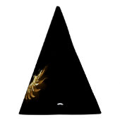 黒い背景の黄金の天使の翼 パーティーハット (右)
