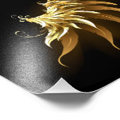 黒い背景の黄金の天使の翼 フォトプリント            (角)