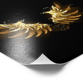 黒い背景の黄金の天使の翼 フォトプリント            (角)