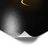 黒い背景の黄金の天使の翼 フォトプリント            (角)