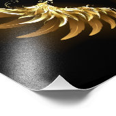 黒い背景の黄金の天使の翼 フォトプリント            (角)