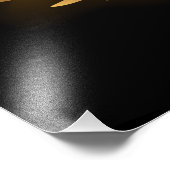 黒い背景の黄金の天使の翼 フォトプリント            (角)