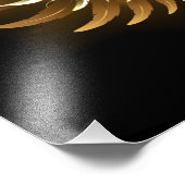 黒い背景の黄金の天使の翼 フォトプリント            (角)