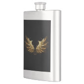 黒い背景の黄金の天使の翼 フラスク (左)