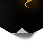 黒い背景の黄金の天使の翼 ポスター (角)