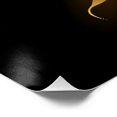 黒い背景の黄金の天使の翼 ポスター (コーナー)