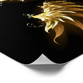 黒い背景の黄金の天使の翼 ポスター (角)