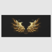 黒い背景の黄金の天使の翼 マグネット招待状 (正面)