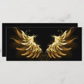 黒い背景の黄金の天使の翼 メニュー (正面/裏面)