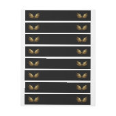 黒い背景の黄金の天使の翼 ラップアラウンドラベル (シート)