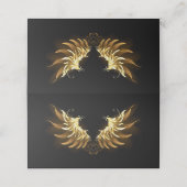黒い背景の黄金の天使の翼 ロイヤリティカード (外部開封)