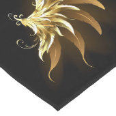 黒い背景の黄金の天使の翼 ロングテーブルランナー (コーナー)