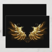 黒い背景の黄金の天使の翼 案内状 (正面/裏面)