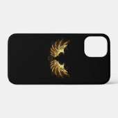 黒い背景の黄金の天使の翼 Case-Mate iPhoneケース (裏面 (横))