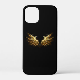 黒い背景の黄金の天使の翼 iPhone 12 MINI ケース