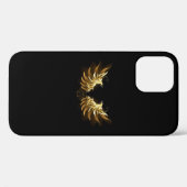 黒い背景の黄金の天使の翼 Case-Mate iPhoneケース (裏面 (横))