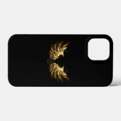 黒い背景の黄金の天使の翼 Case-Mate iPhoneケース (裏面 (横))