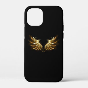 黒い背景の黄金の天使の翼 iPhone 12 MINI ケース