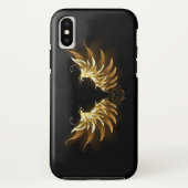 黒い背景の黄金の天使の翼 Case-Mate iPhoneケース (裏面)