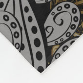 黒い背景の黄金元素。ゴールデンブラックf フリースブランケット (角)