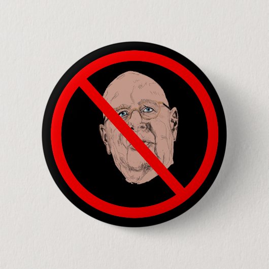 黒い背景のKLAUSEボタンにNOと答える 缶バッジ (正面)